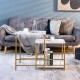 Faux marble nesting tables in white with gold steel frames, perfect for small spaces and versatile use as side tables.